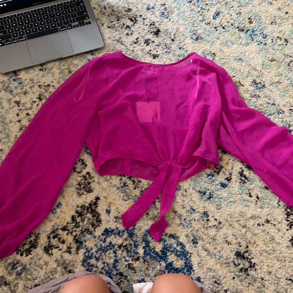 Purple sheer top